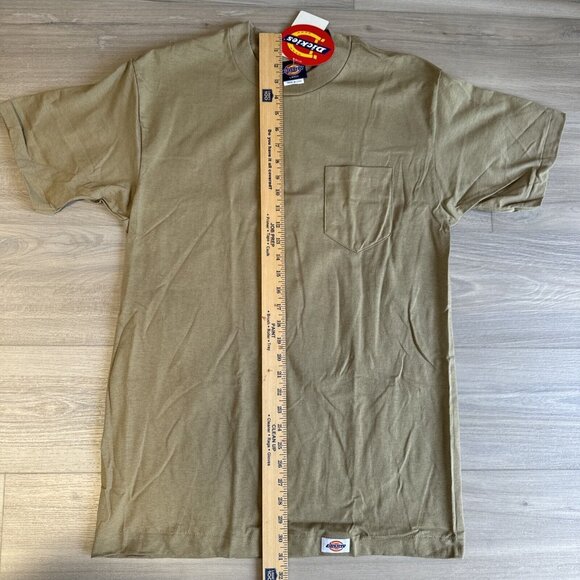Vintage Dickies Men’s Pocket T Shirt Sz L Tan Brown Made USA Single Stitch NWT - Picture 6 of 8